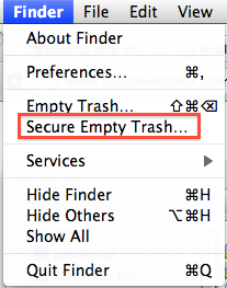 Secure Delete from the Finder Menu