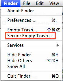 Secure Delete from the Finder Menu Secure Delete from the Finder Menu