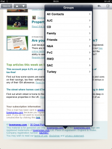Add to Existing Contact in iPad Mail
